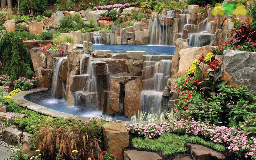Hòn non bộ thác nước mang lại giá trị tinh thần lớn