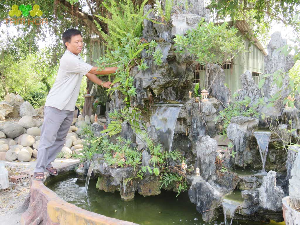 Hòn non bộ thác nước bảo dưỡng