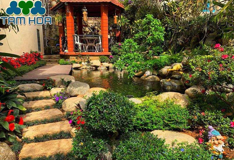 Sân vườn Nhỏ - Mini hồ cá hòn non bộ